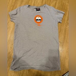 Harley-Davidson Gray T-Shirt with Orange Skull Logo